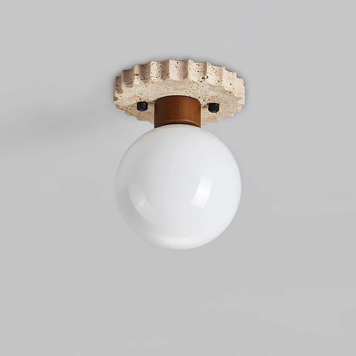 Modern Ceiling Light Travertine Glass Orb Design - Product detail 5