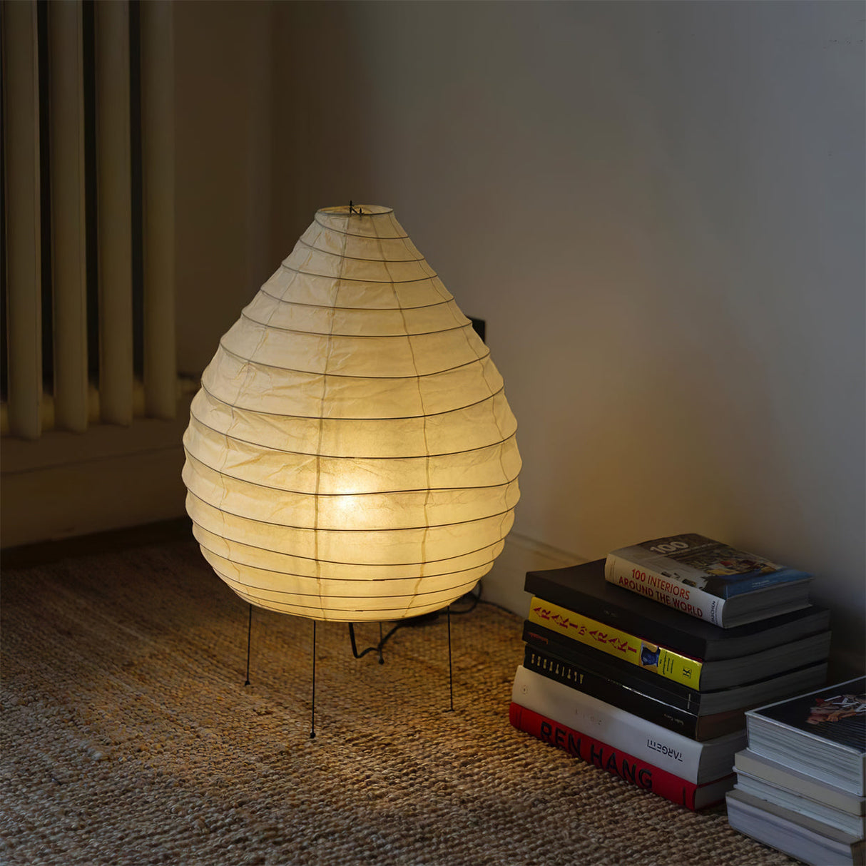 Japanese Paper Table Lamp Handcrafted Mulberry Design - Product example