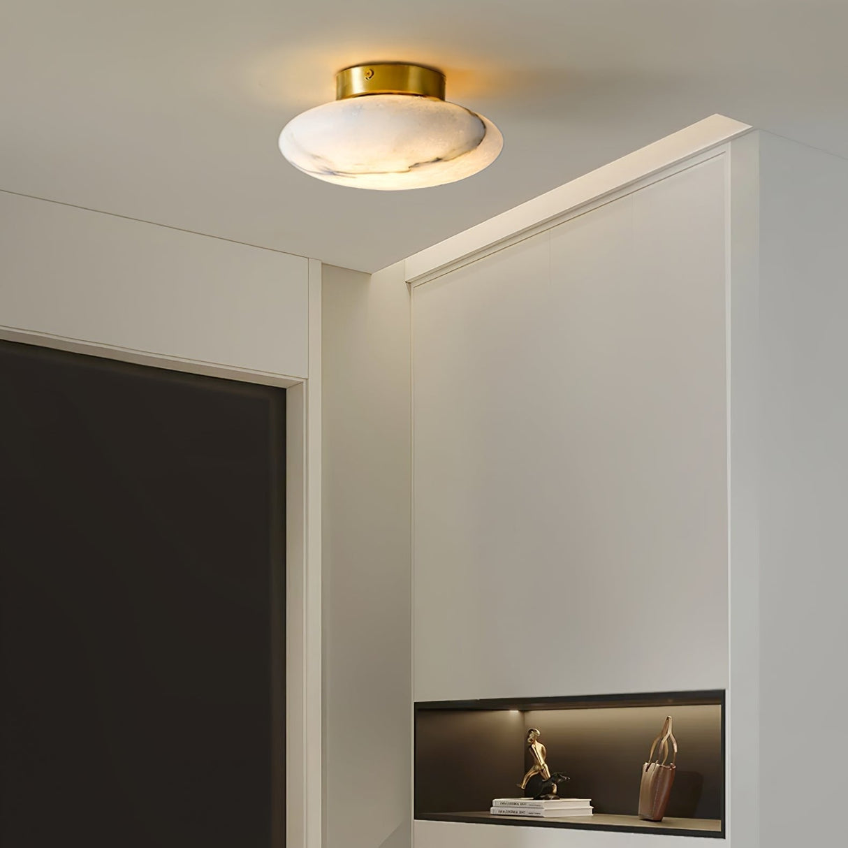 Alabaster Ceiling Light Oval Natural Stone Fixture - Product detail 5