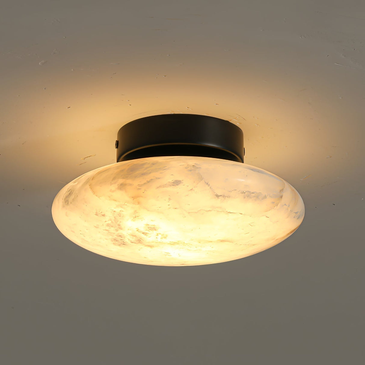 Alabaster Ceiling Light Oval Natural Stone Fixture - Product showcase