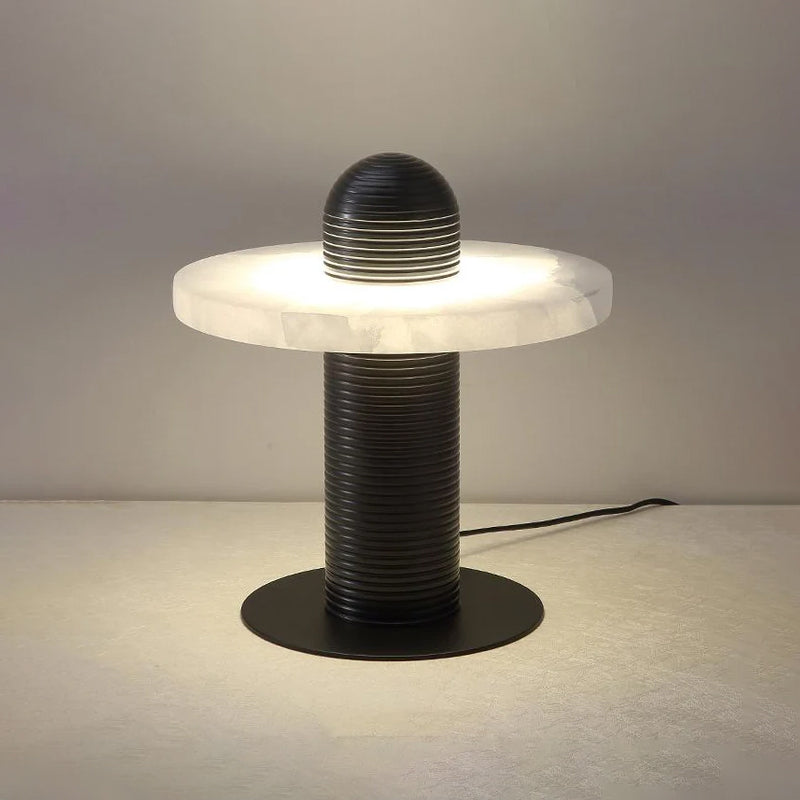 Modern Alabaster Table Lamp Dual Ring Design - Product detail 14