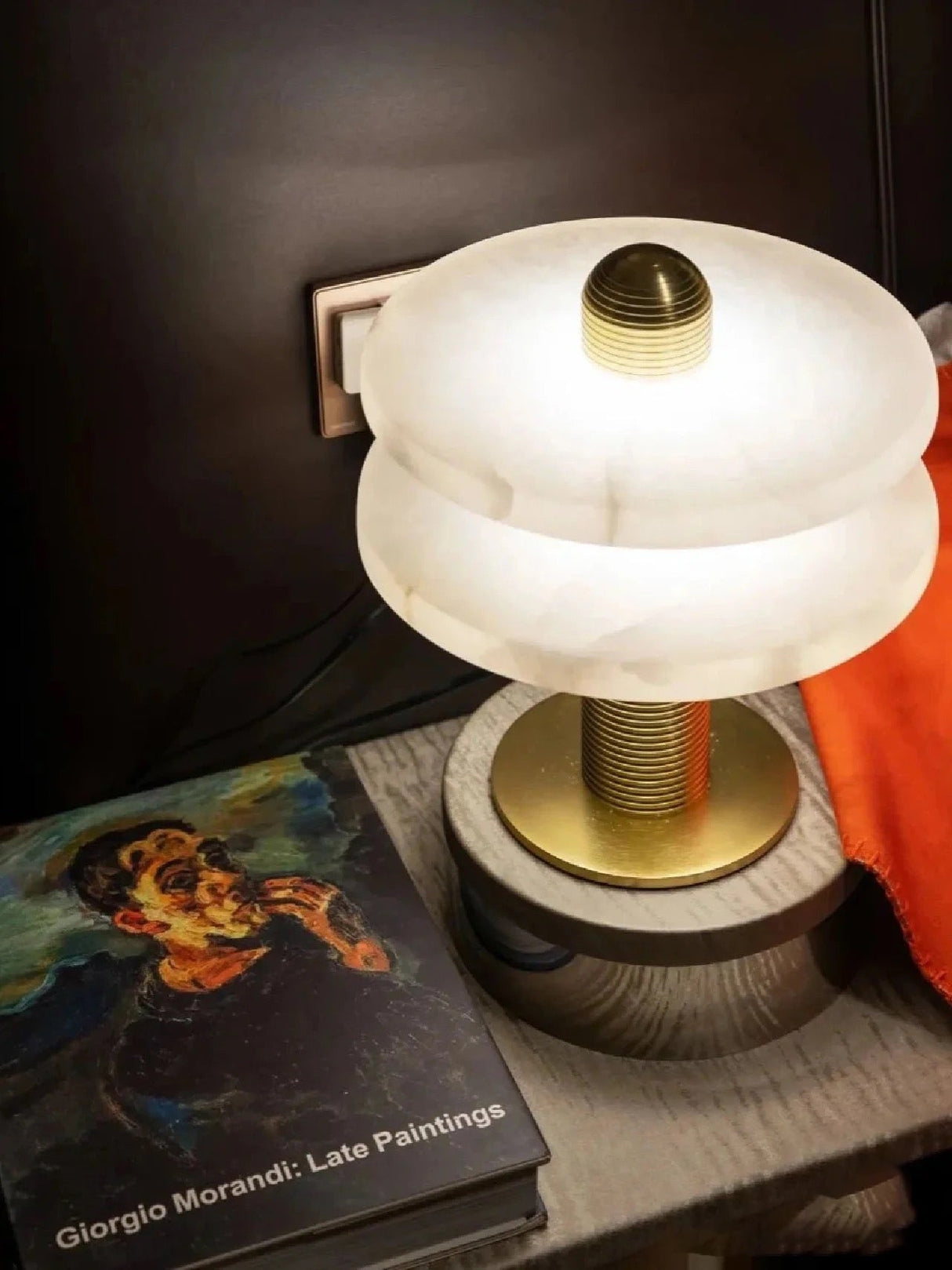 Modern Alabaster Table Lamp Dual Ring Design - Product detail 12
