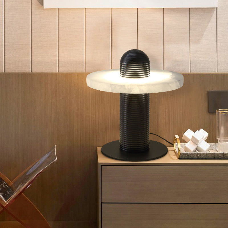 Modern Alabaster Table Lamp Dual Ring Design - Product detail 6