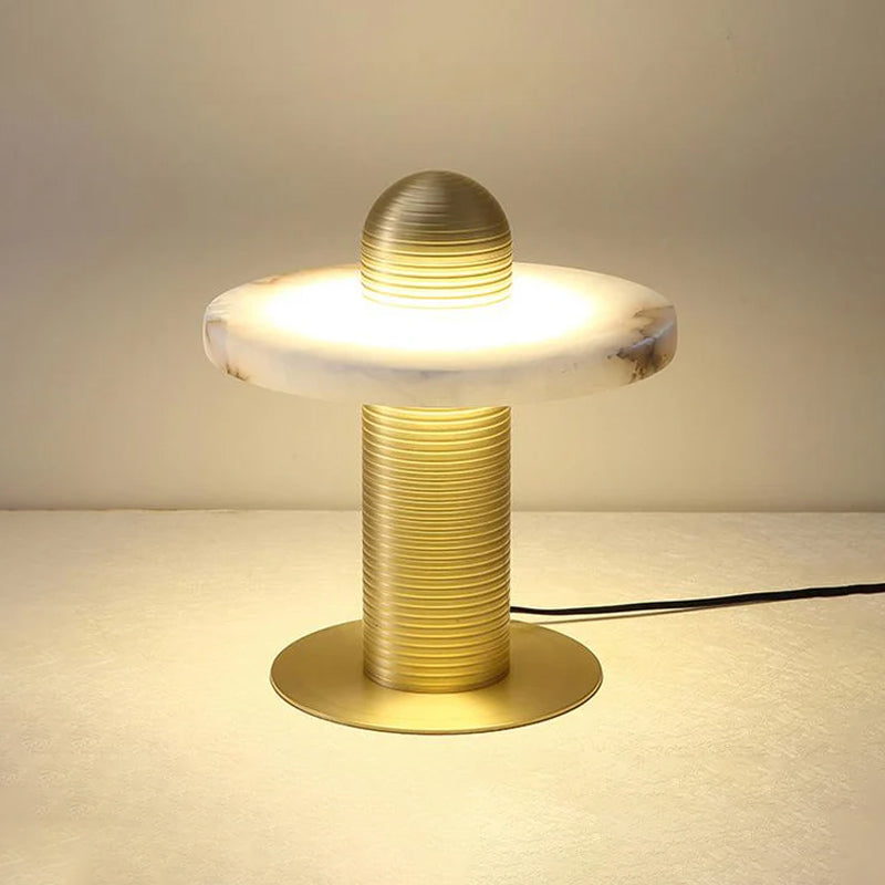 Modern Alabaster Table Lamp Dual Ring Design - Product detail 13
