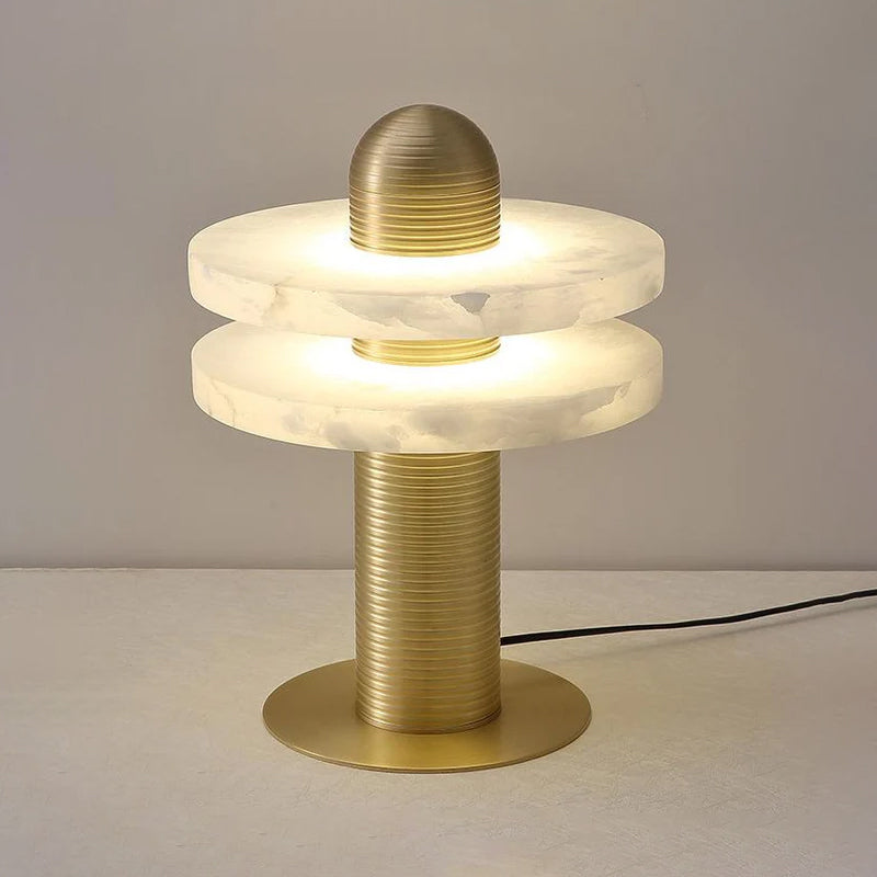Modern Alabaster Table Lamp Dual Ring Design - Product detail 15