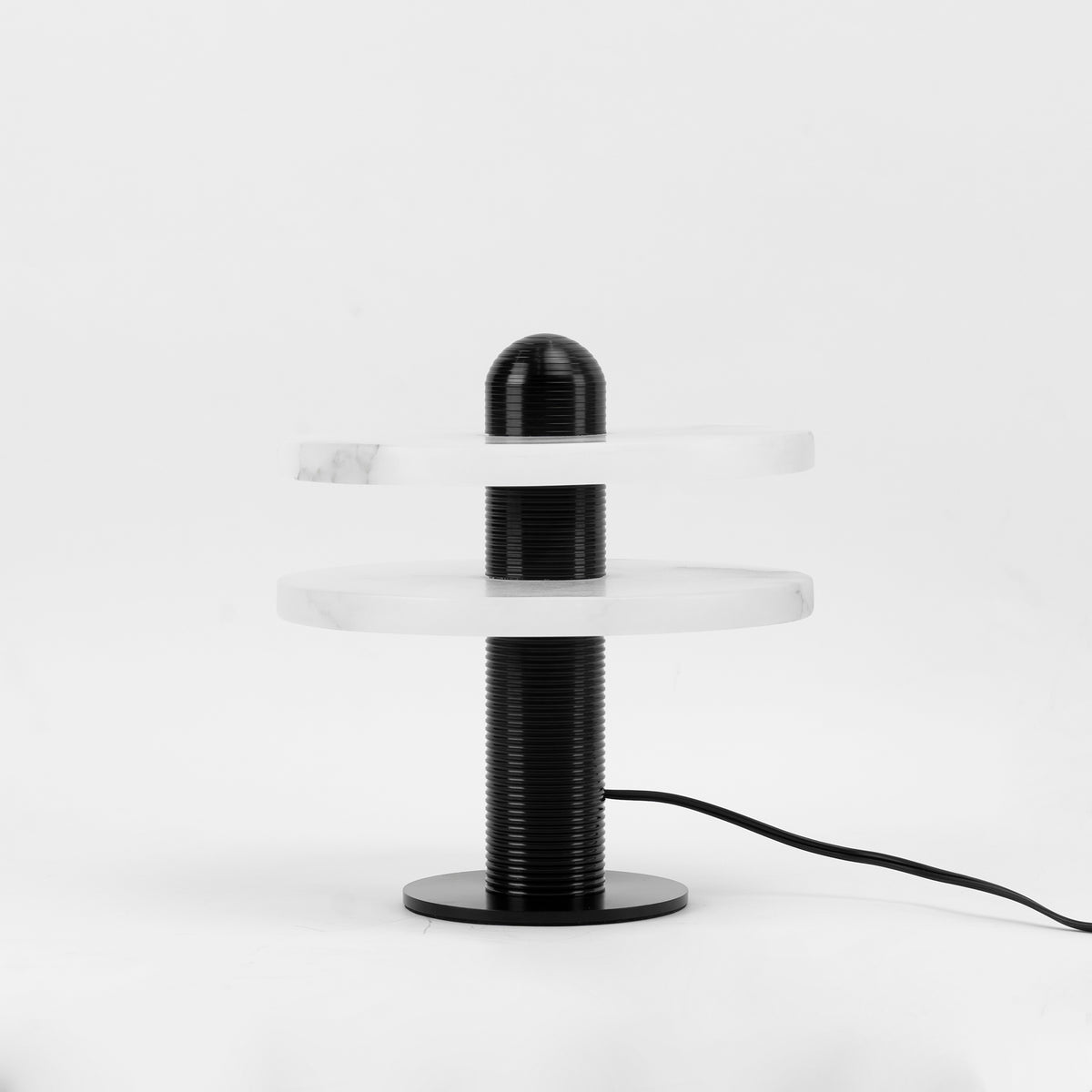 Modern Alabaster Table Lamp Dual Ring Design - Product example