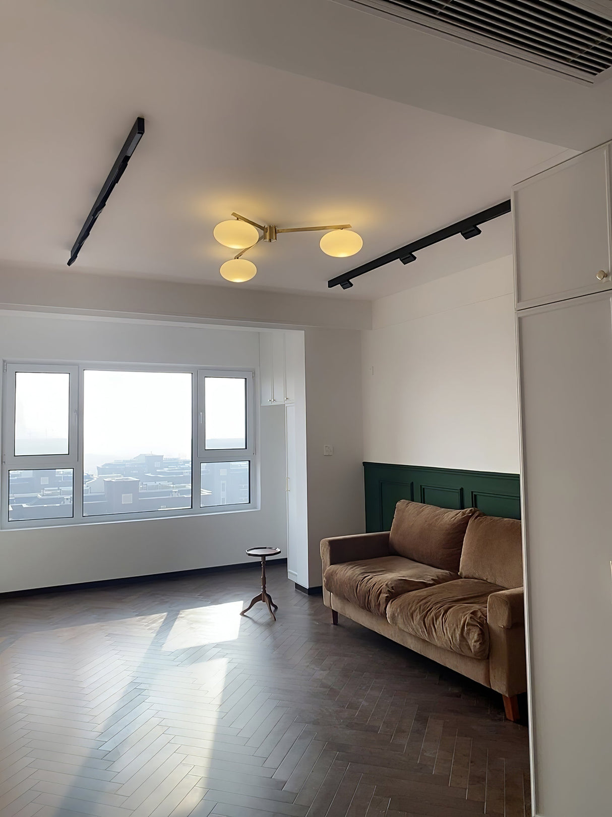 Modern Ceiling Light Brass Arms White Glass Shades - Product detail 31