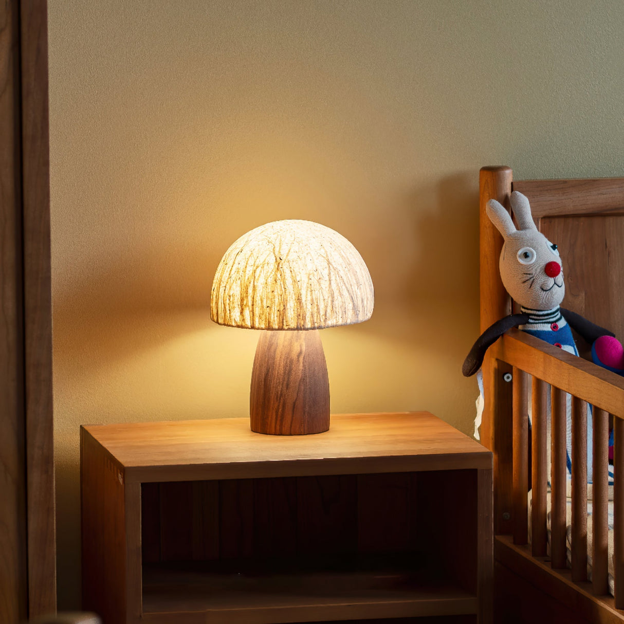 Minimalist Table Lamp Paper Shade Wood Base Design - Product detail 7