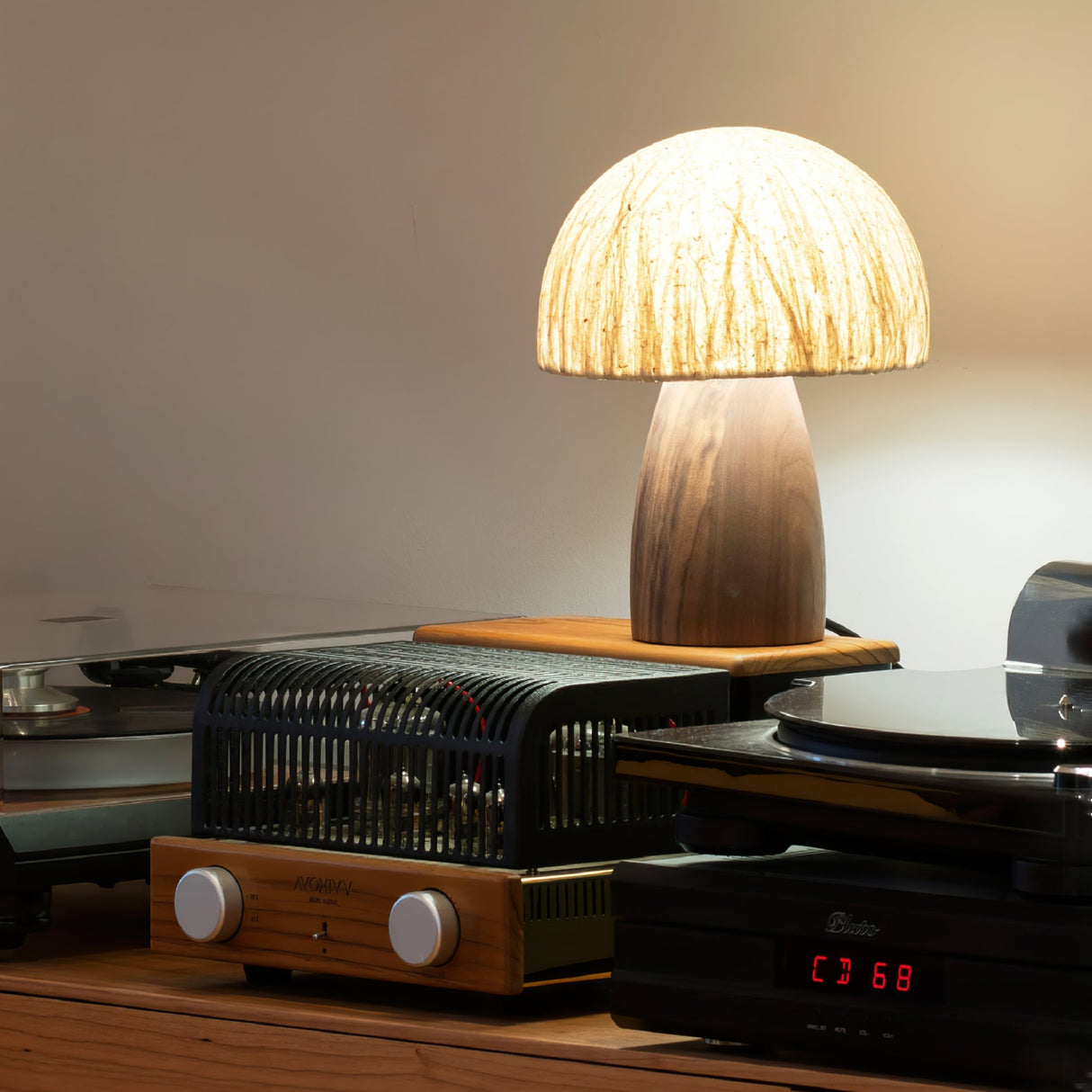 Minimalist Table Lamp Paper Shade Wood Base Design - Product detail 16