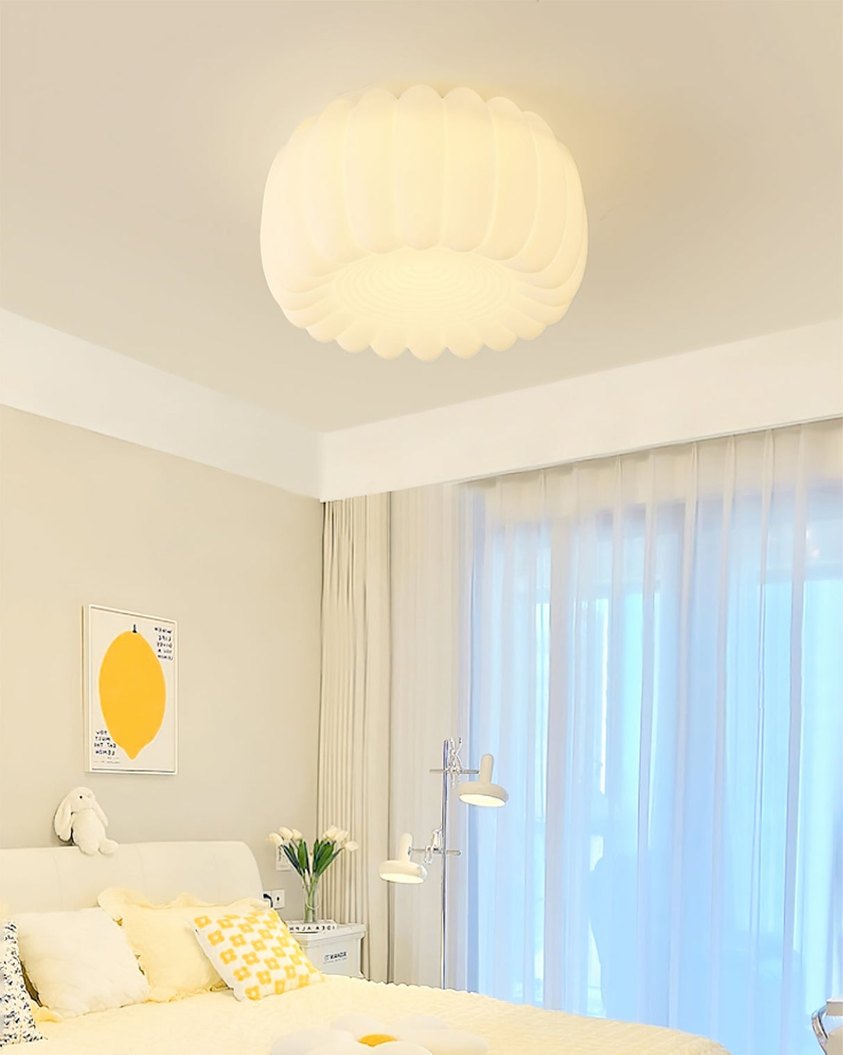 Modern Ceiling Light White Fluted Design - Product detail 6