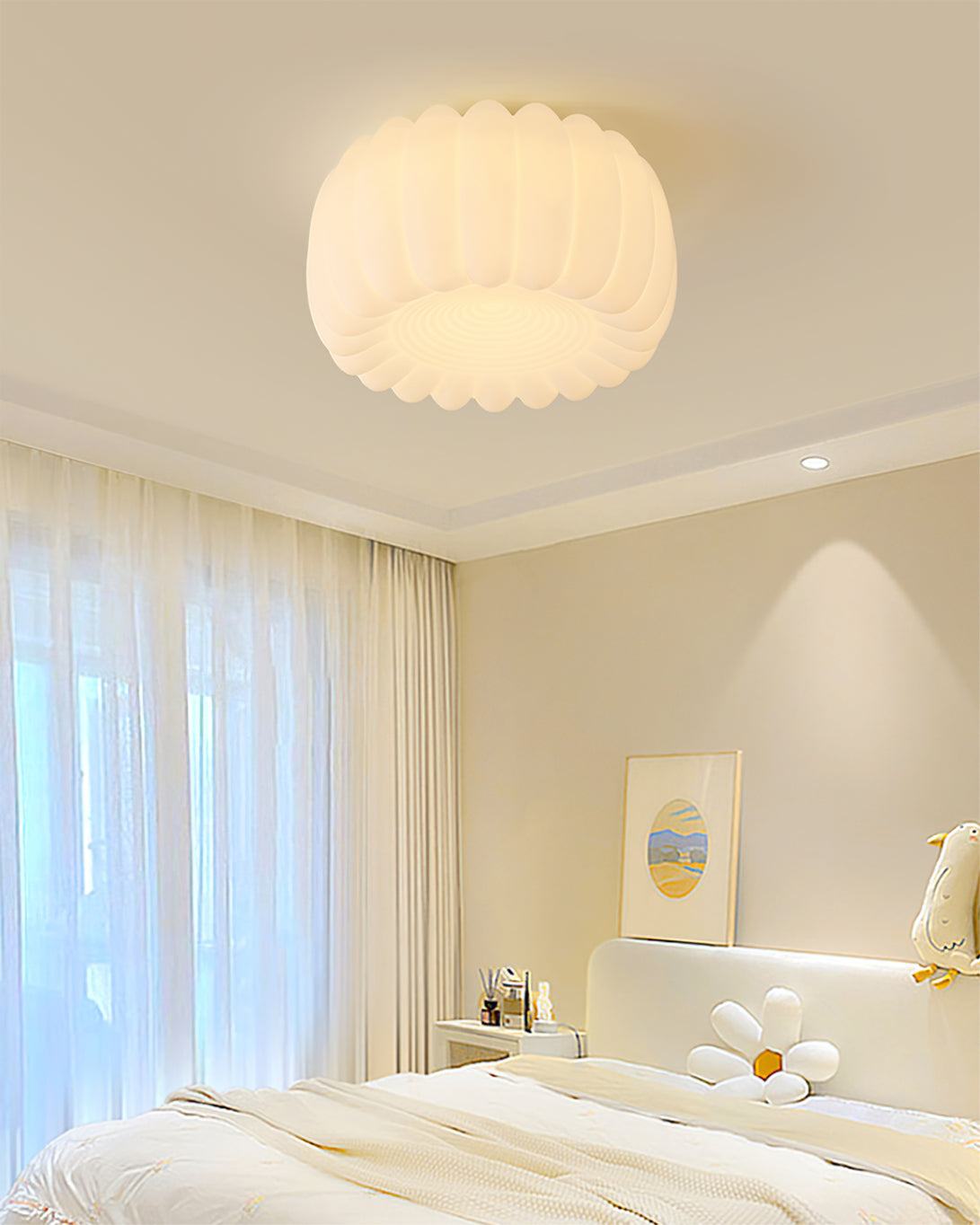 Modern Ceiling Light White Fluted Design - Product detail 4