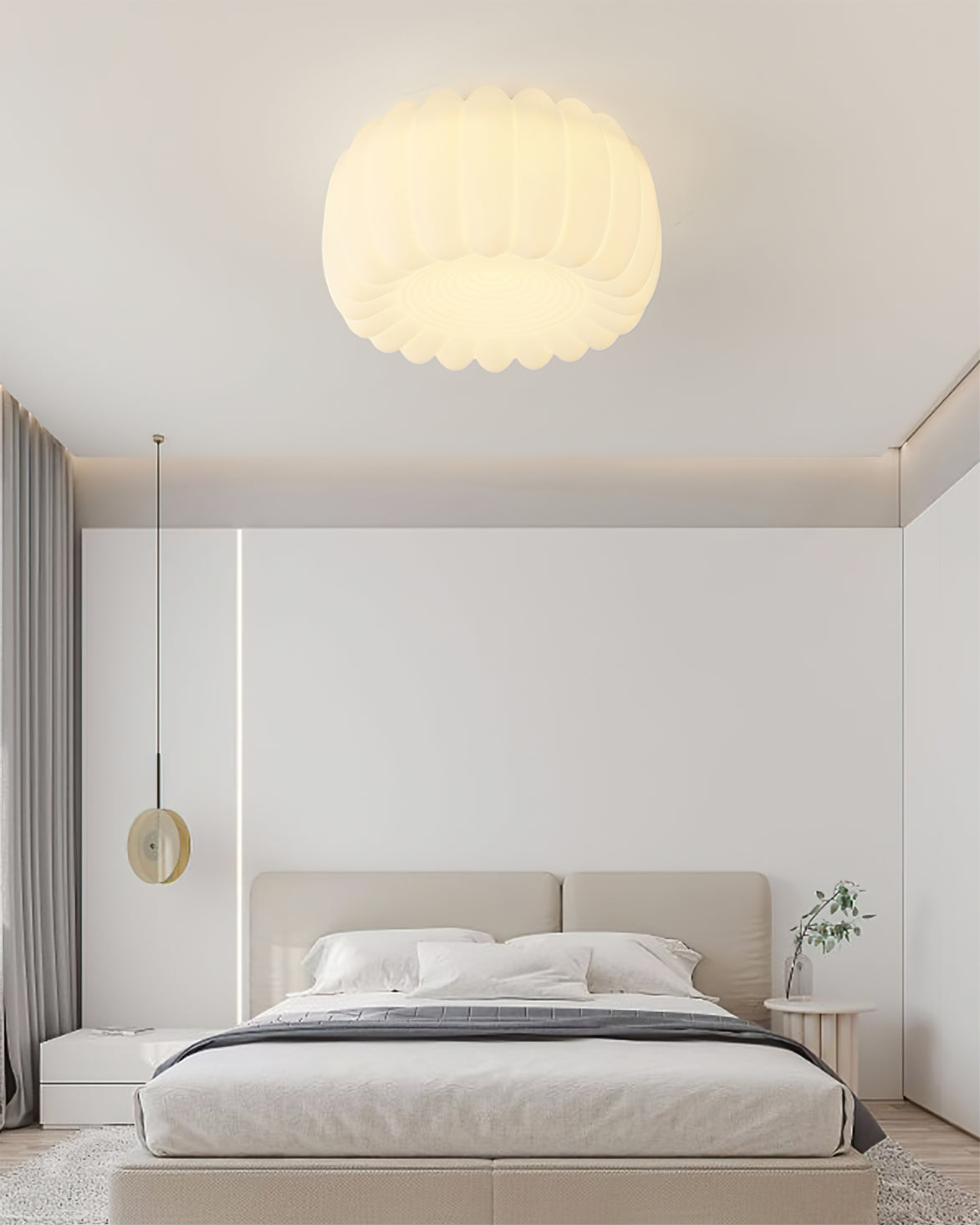 Modern Ceiling Light White Fluted Design - Product detail 9