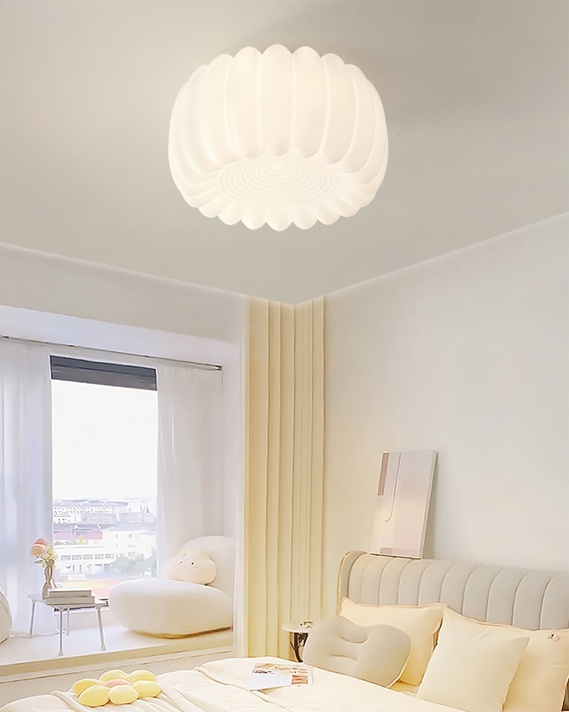 Modern Ceiling Light White Fluted Design - Product detail 12