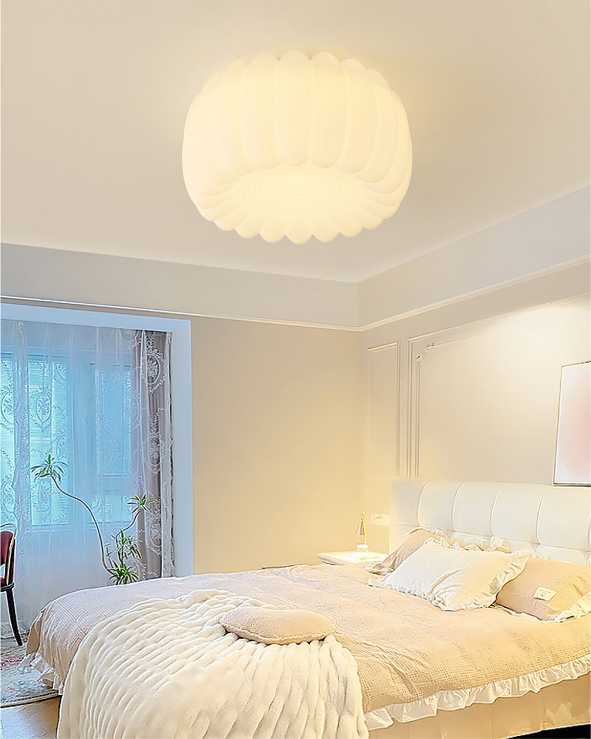 Modern Ceiling Light White Fluted Design - Product detail 13