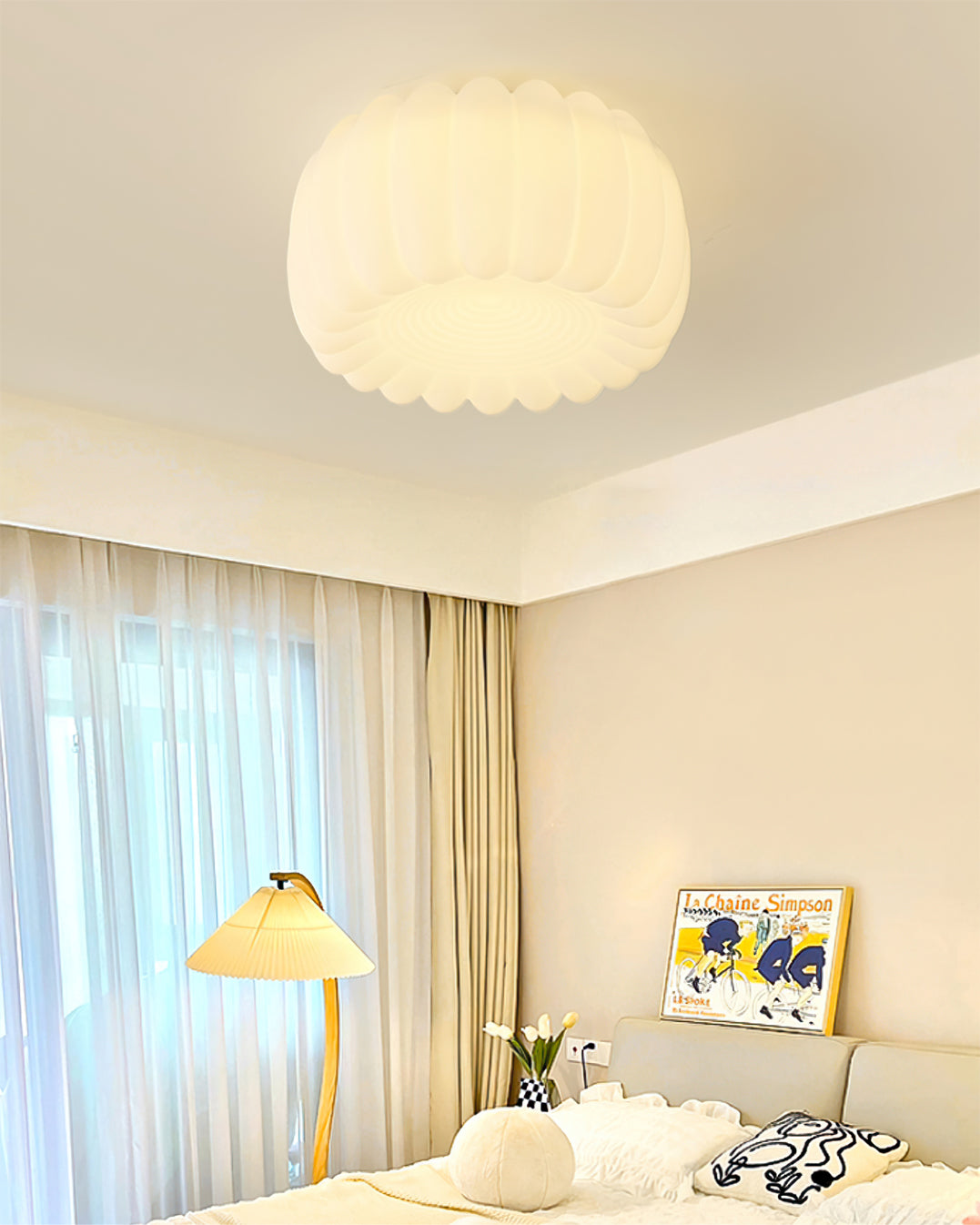 Modern Ceiling Light White Fluted Design - Product example