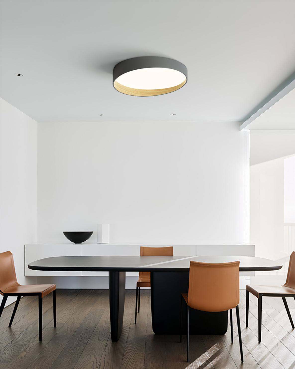 Modern LED Ceiling Light Grey Metal Wood Accent - Product detail 20