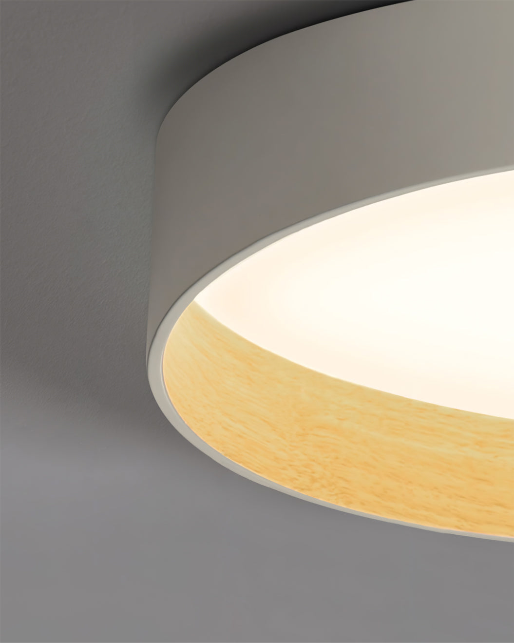 Modern LED Ceiling Light Grey Metal Wood Accent - Product detail 10