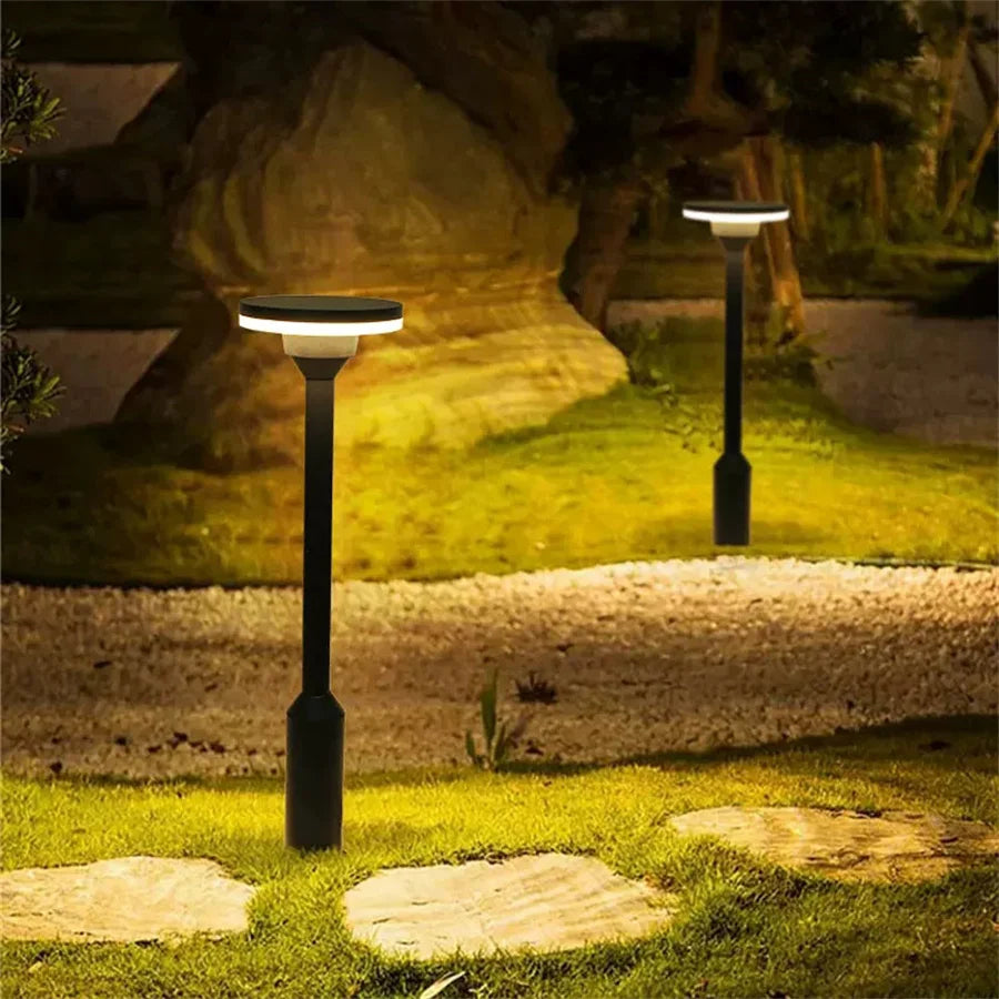 Solar Garden Path Lights Black Aluminum LED Bollards - Product detail 4