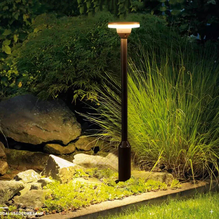 Solar Garden Path Lights Black Aluminum LED Bollards - Product detail 7