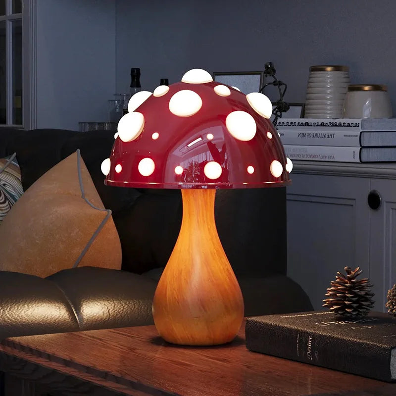 Amanita Table Lamp  Red Spotted Mushroom Design - Product detail 4