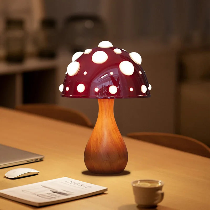 Amanita Table Lamp  Red Spotted Mushroom Design - Product example