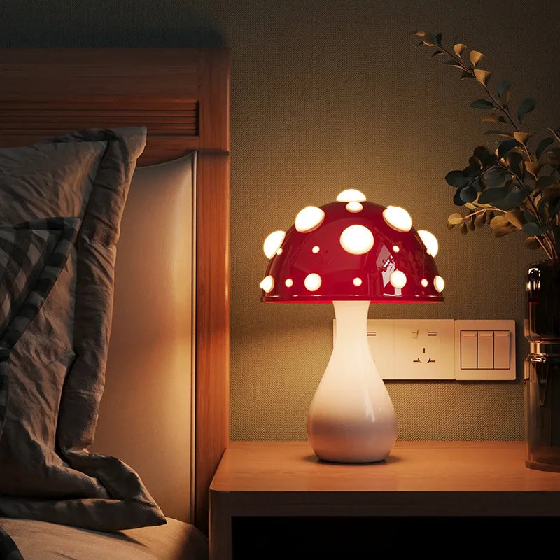 Amanita Table Lamp  Red Spotted Mushroom Design - Product detail 7