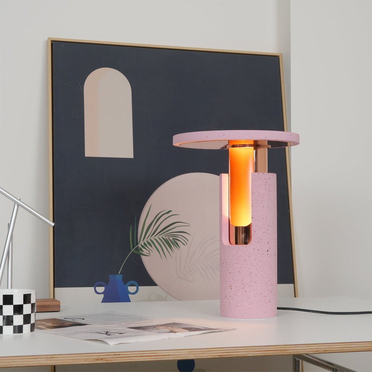 Modern Terrazzo Table Lamp Amber Glow Design - Product detail 6