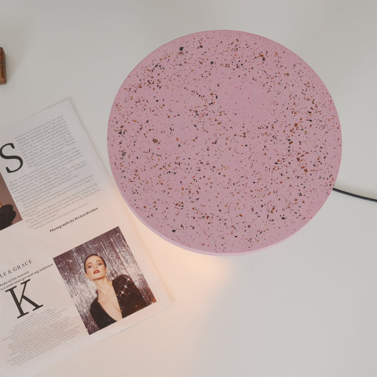 Modern Terrazzo Table Lamp Amber Glow Design - Product detail 7