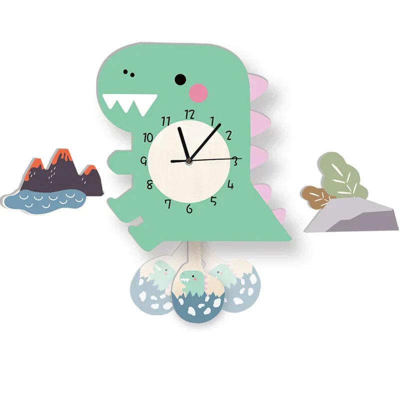 Kids Dinosaur Wall Clock Interactive Pendulum Design - Product detail 5