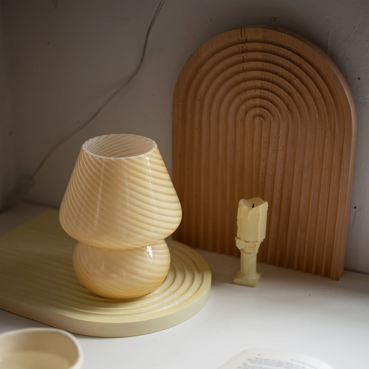 Glass Table Lamp Spiral Pattern Design - Product example