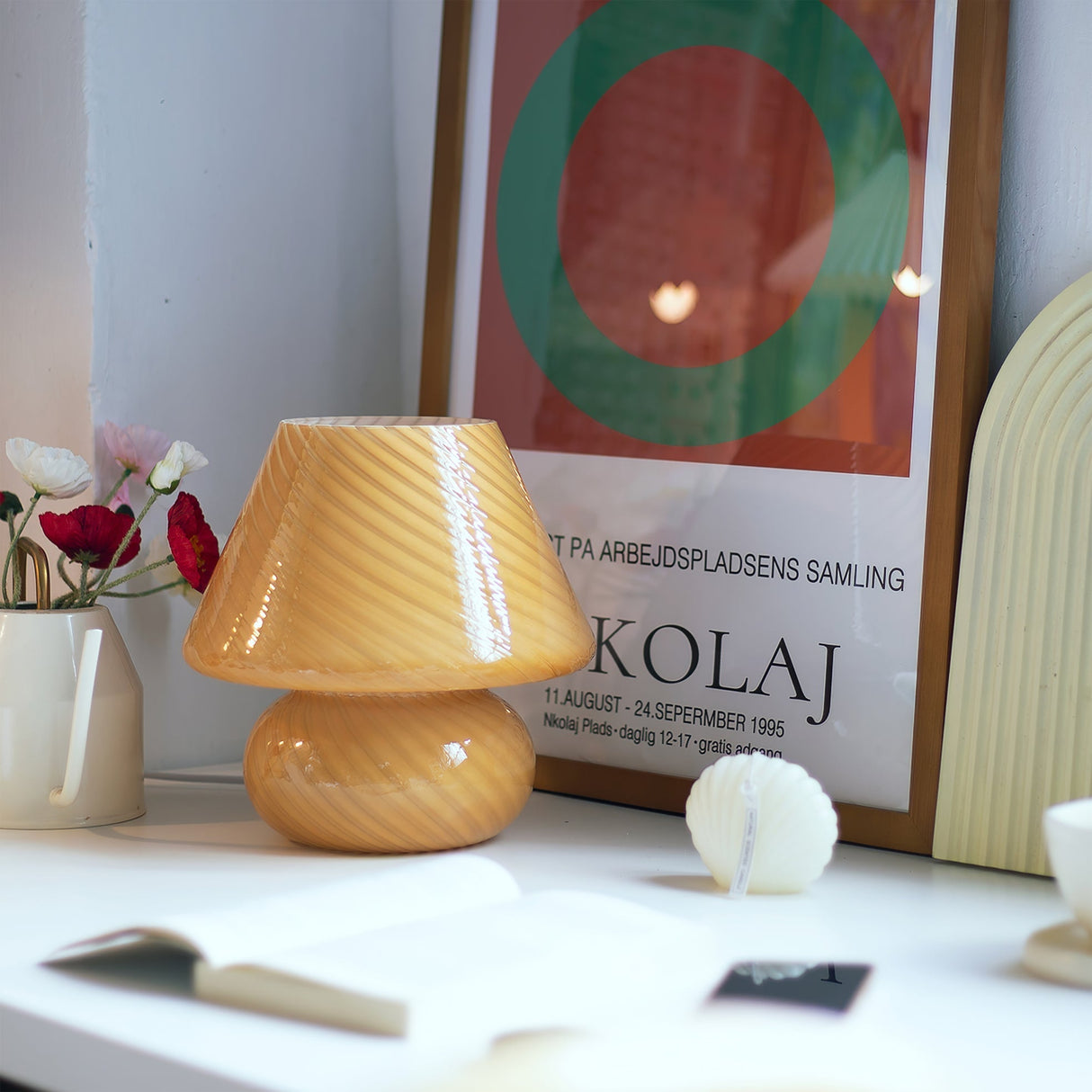 Glass Table Lamp Spiral Pattern Design - Product detail 15