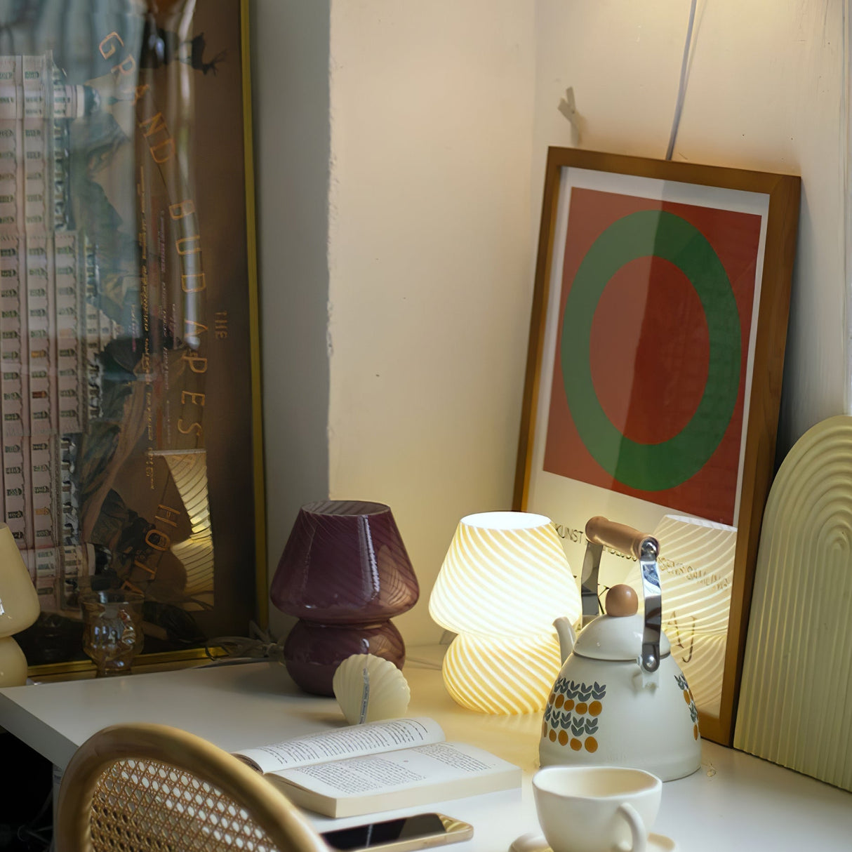 Glass Table Lamp Spiral Pattern Design - Product detail 16