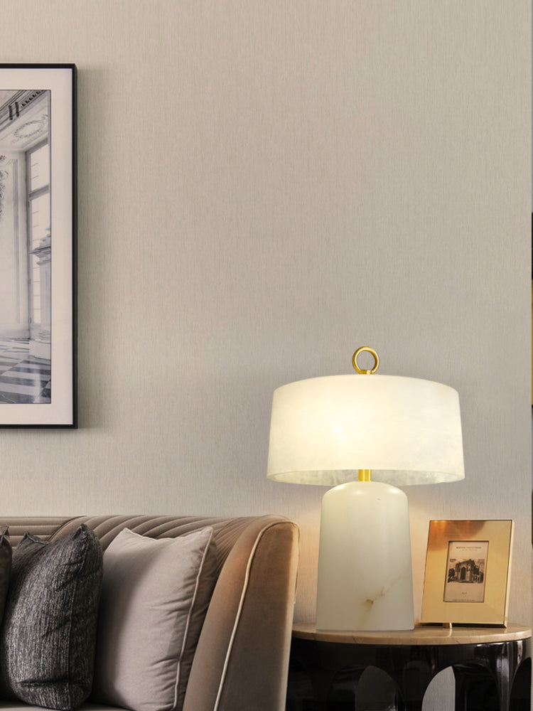 Alabaster Table Lamp Vintage Brass Accents - Product detail 15