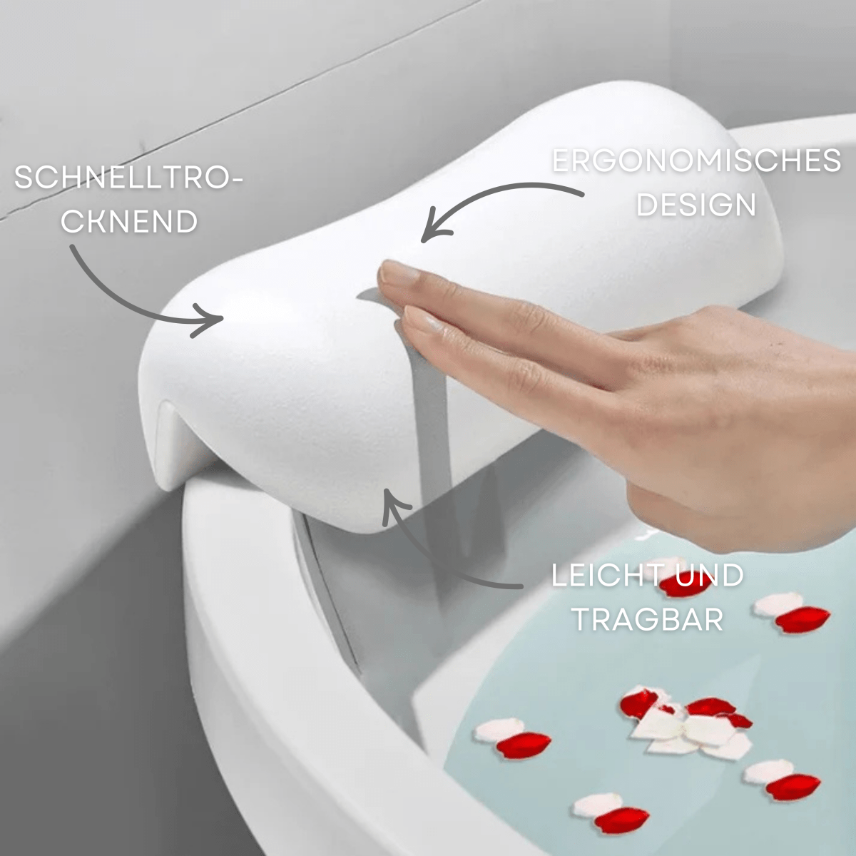 Bath Pillow Cushion Ergonomic Non-Slip Design - Detailed view
