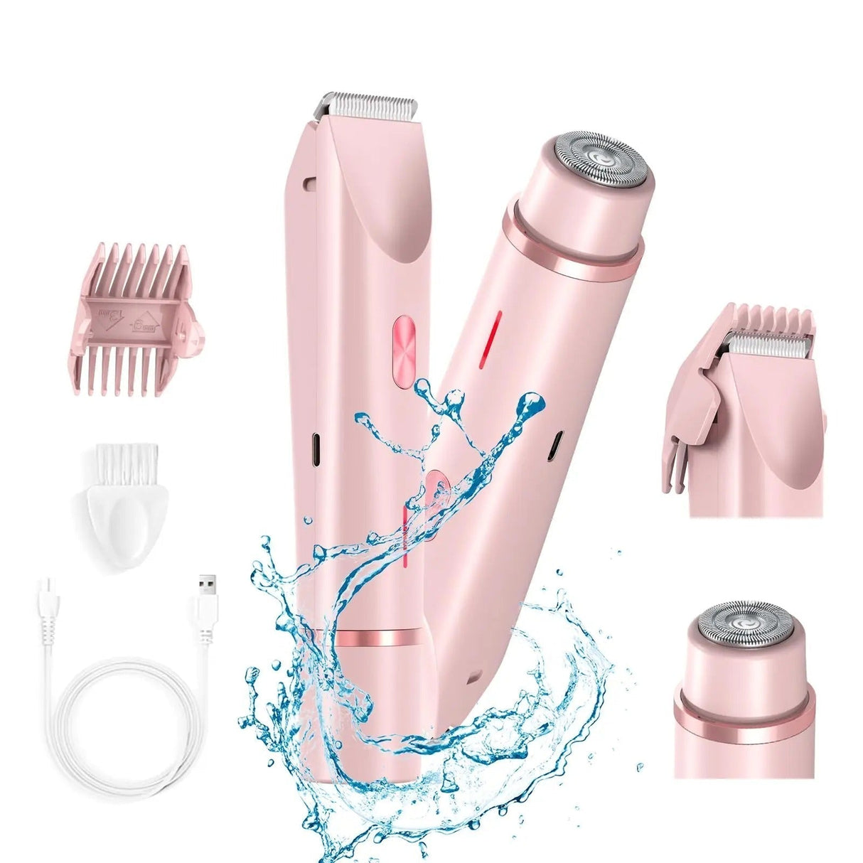 Electric Bikini Trimmer Dual Head Waterproof Rechargeable Shaver - Product detail 7