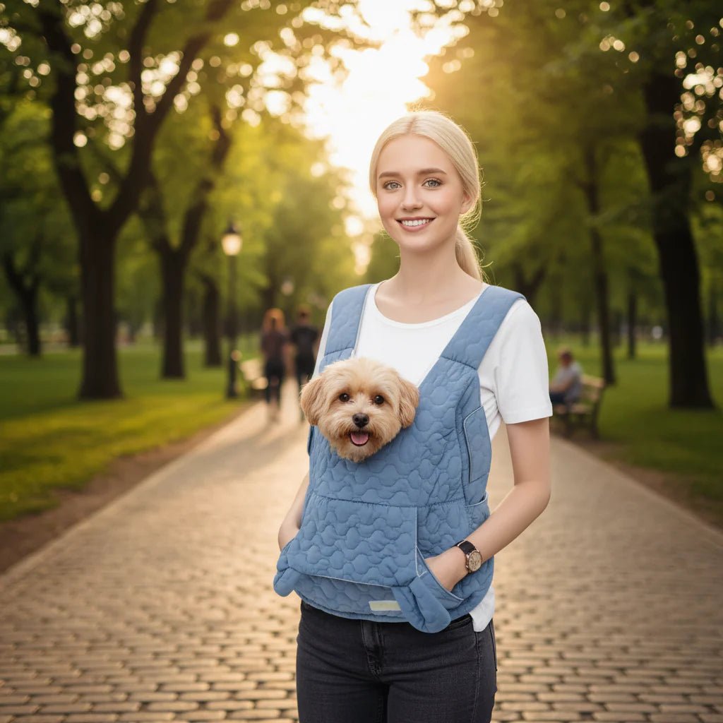 Waterproof Pet Carrier Quilted Design with Shoulder Straps - Detailed view