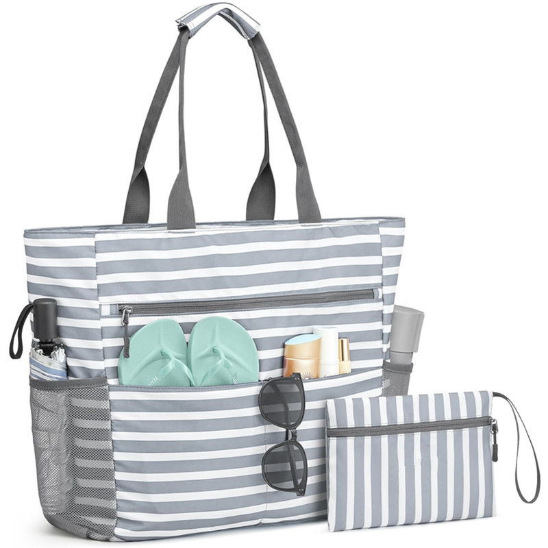 Waterproof Beach Bag Large Tote With Multiple Pockets - Product example