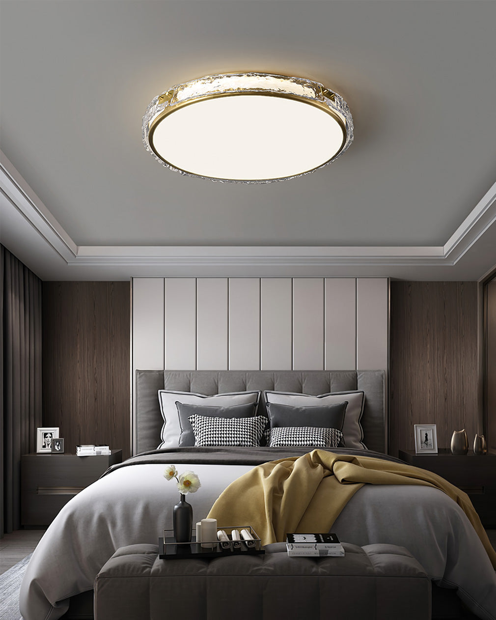 Modern LED Ceiling Light Glass Ring with Gold Finish - Product detail 8