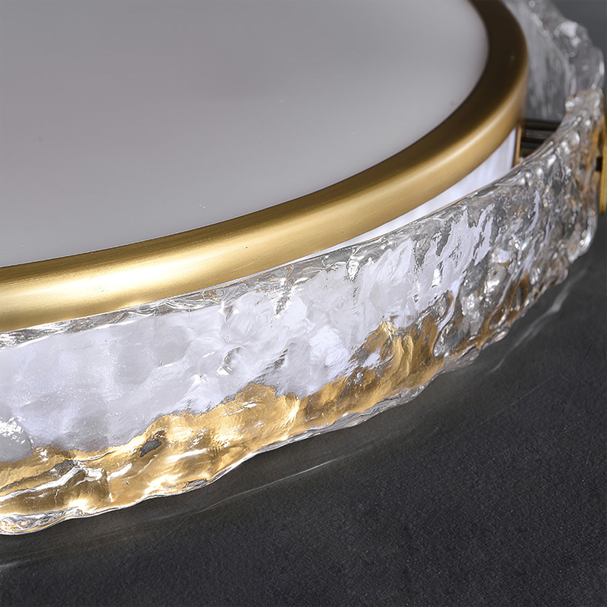 Modern LED Ceiling Light Glass Ring with Gold Finish - Product example