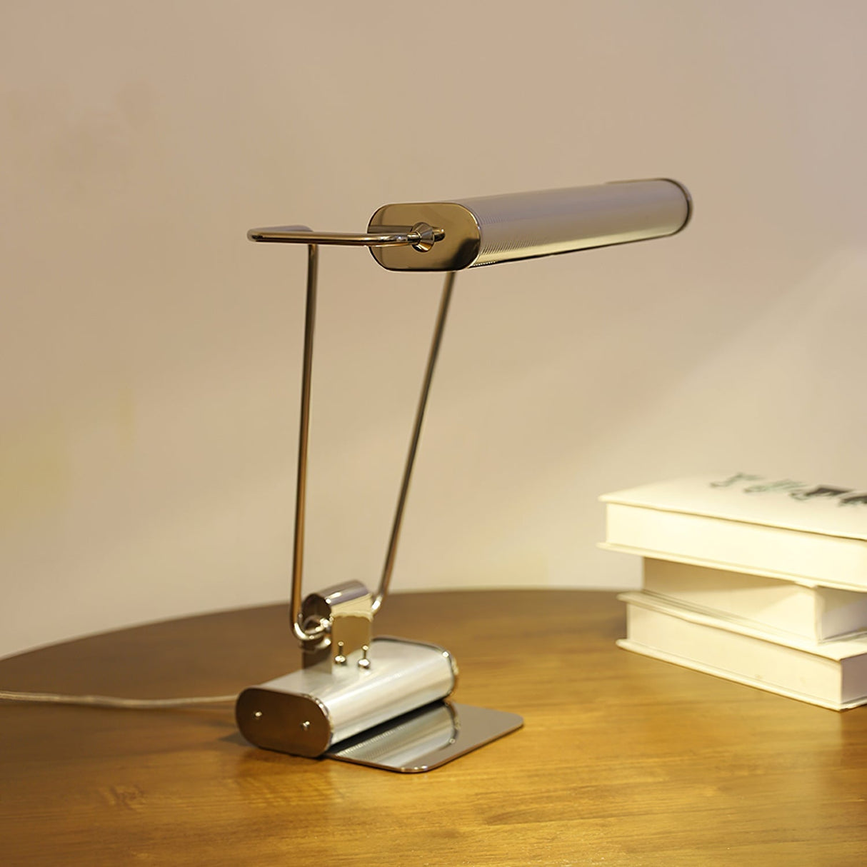 Art Deco LED Table Lamp Chrome Open Screen Design - Product detail 12