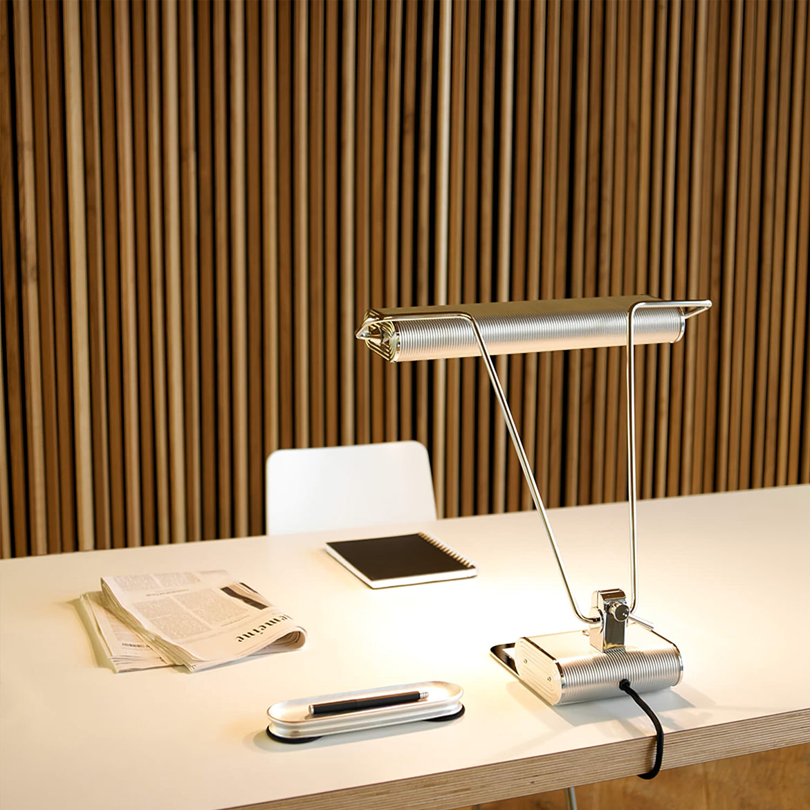 Art Deco LED Table Lamp Chrome Open Screen Design - Product detail 13