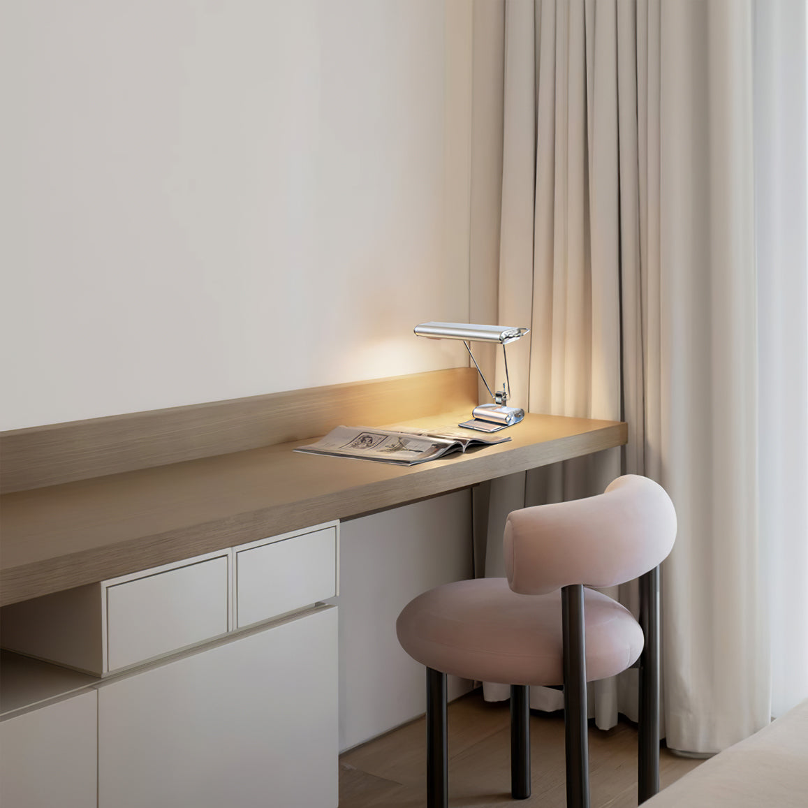 Art Deco LED Table Lamp Chrome Open Screen Design - Product detail 11