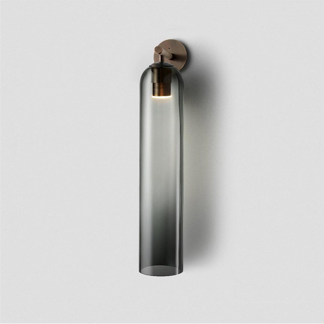 Modern Glass Wall Lamp Cylindrical Frosted Shade with Brass Mount - Product detail 7
