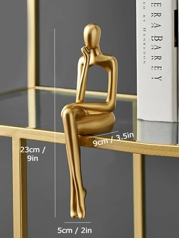 Abstract Gold Figurines Modern Sculptural Sitting Poses - Product example