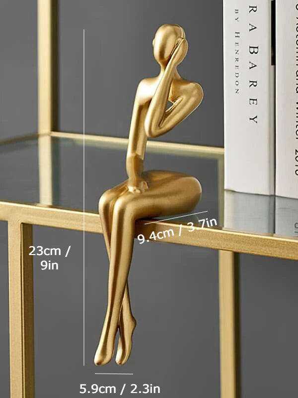 Abstract Gold Figurines Modern Sculptural Sitting Poses - Product detail 4