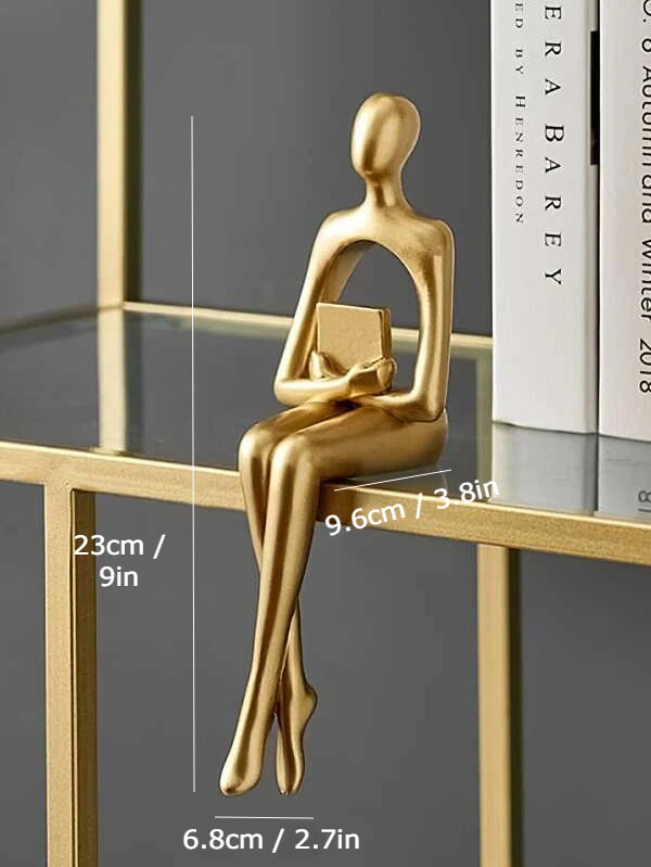 Abstract Gold Figurines Modern Sculptural Sitting Poses - Product detail 5