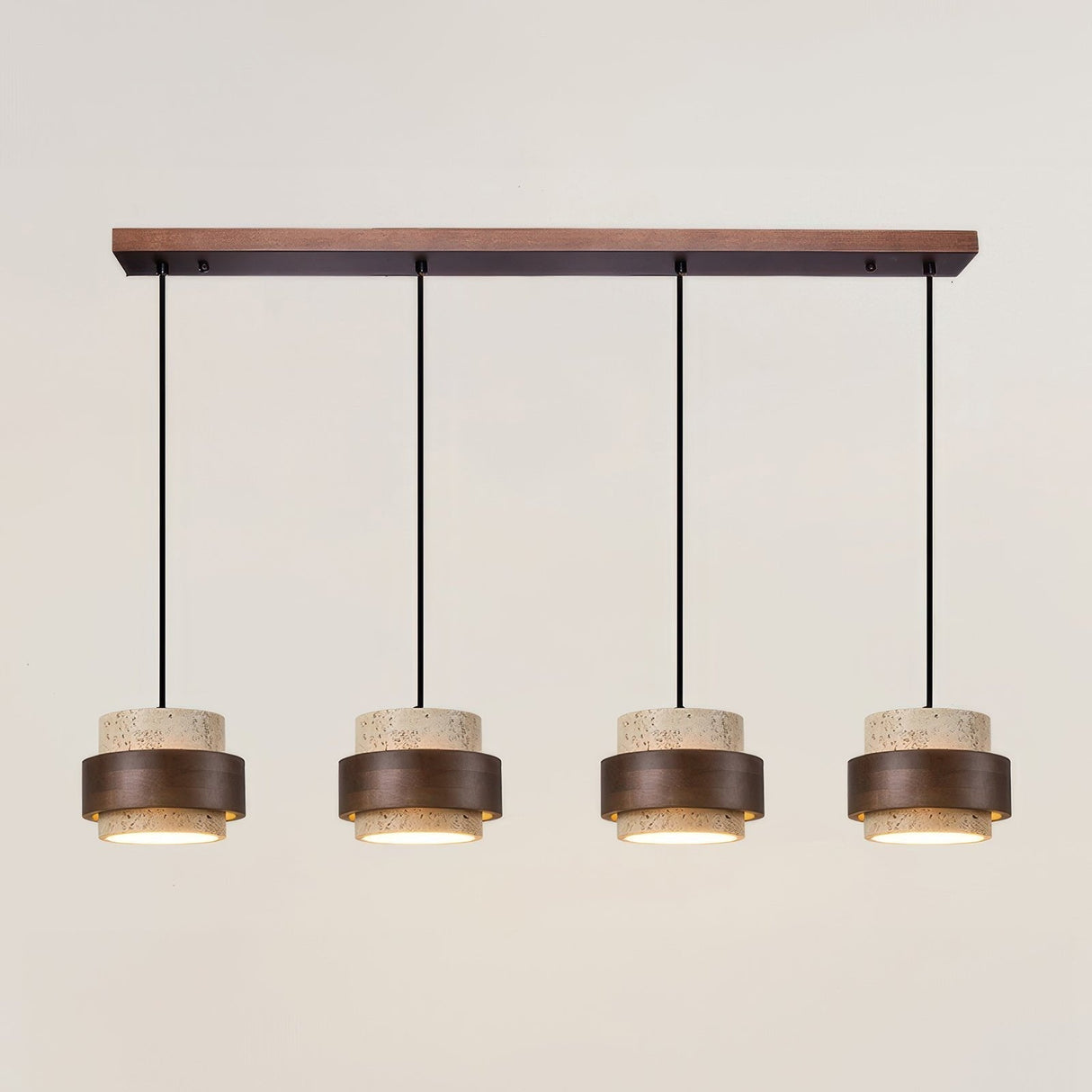 Modern Pendant Light Travertine Wood Layered Design - Product detail 11
