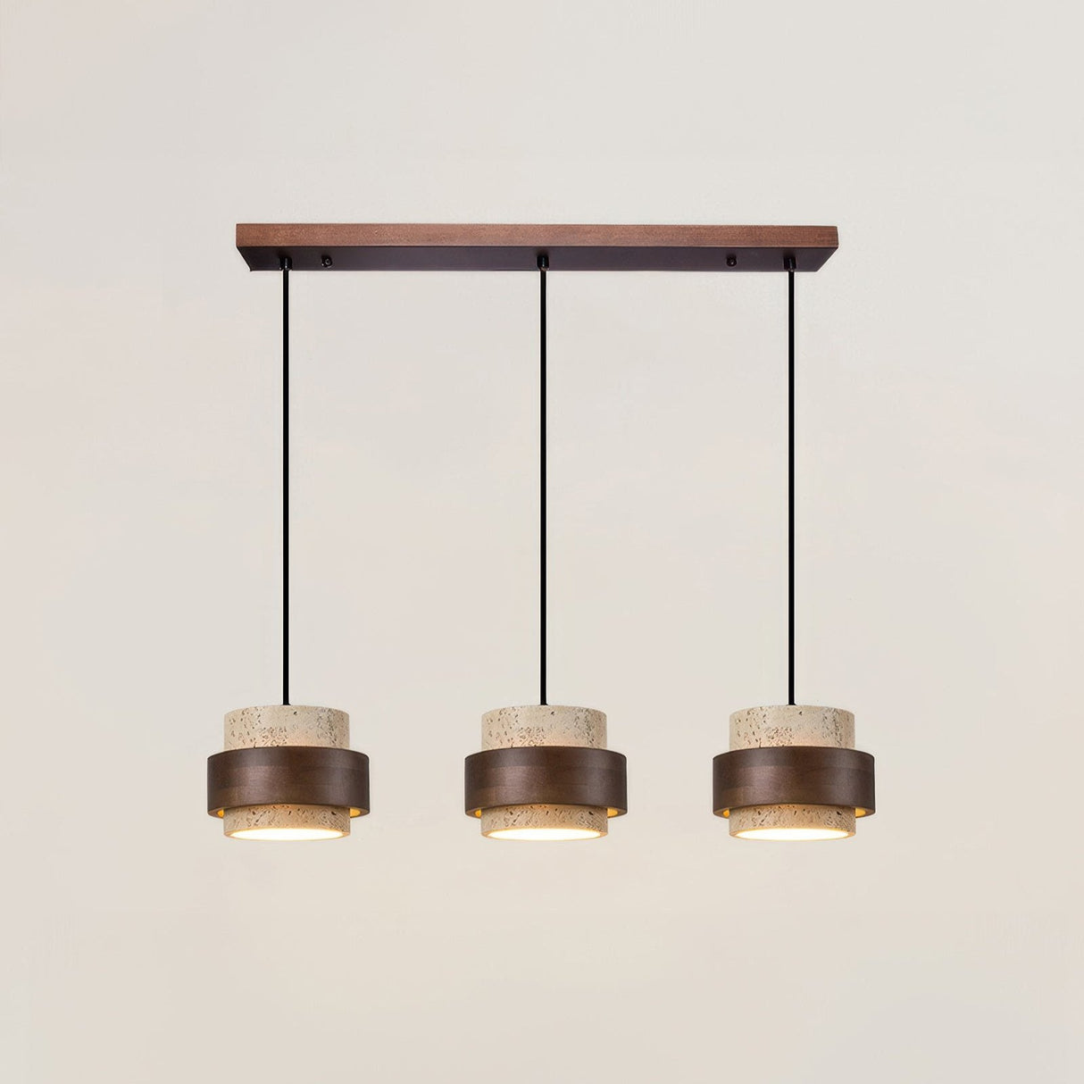 Modern Pendant Light Travertine Wood Layered Design - Product detail 10