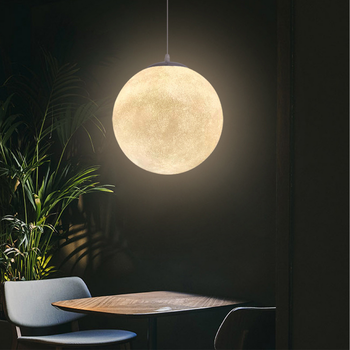 Moon Pendant Light Lunar Pattern Hanging Globe - Product detail 5