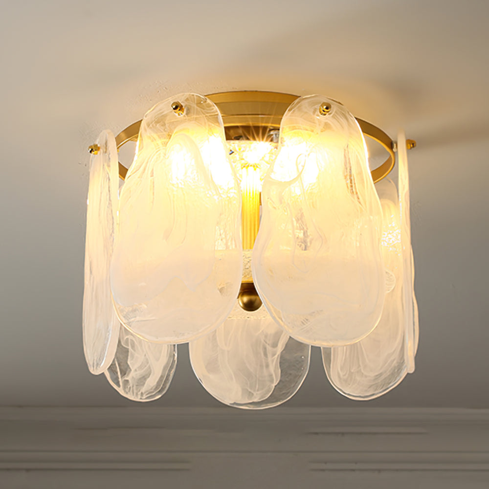 Pearl Ceiling Light Golden Frame With Glass Panels - Product detail 10